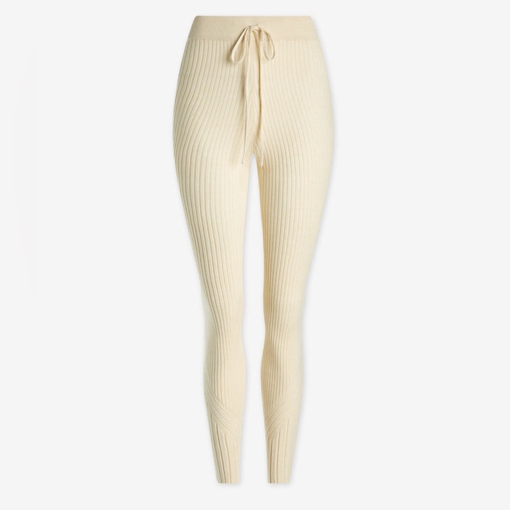 NWT Varley Rib Knit Leggings Size XL (Whitecap Grey color)